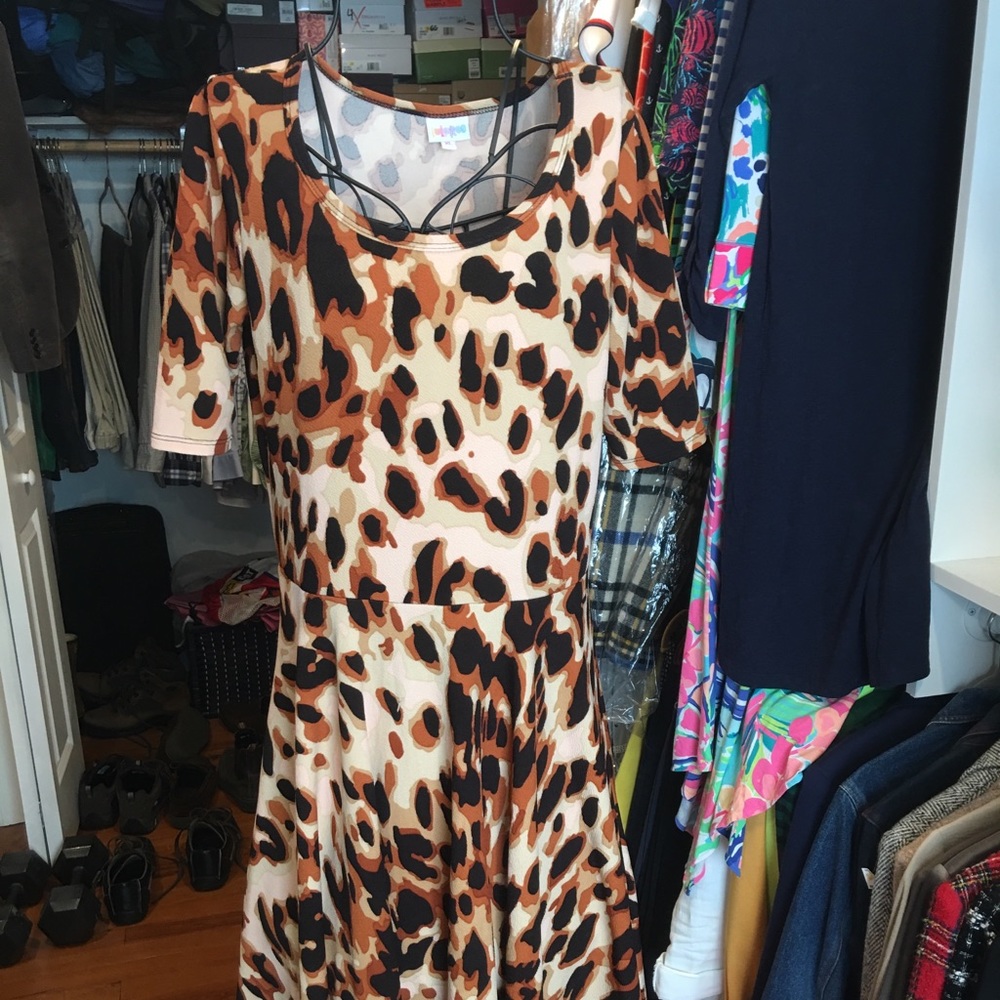 EUC Cheetah Lularoe Nicole Dress XL Animal